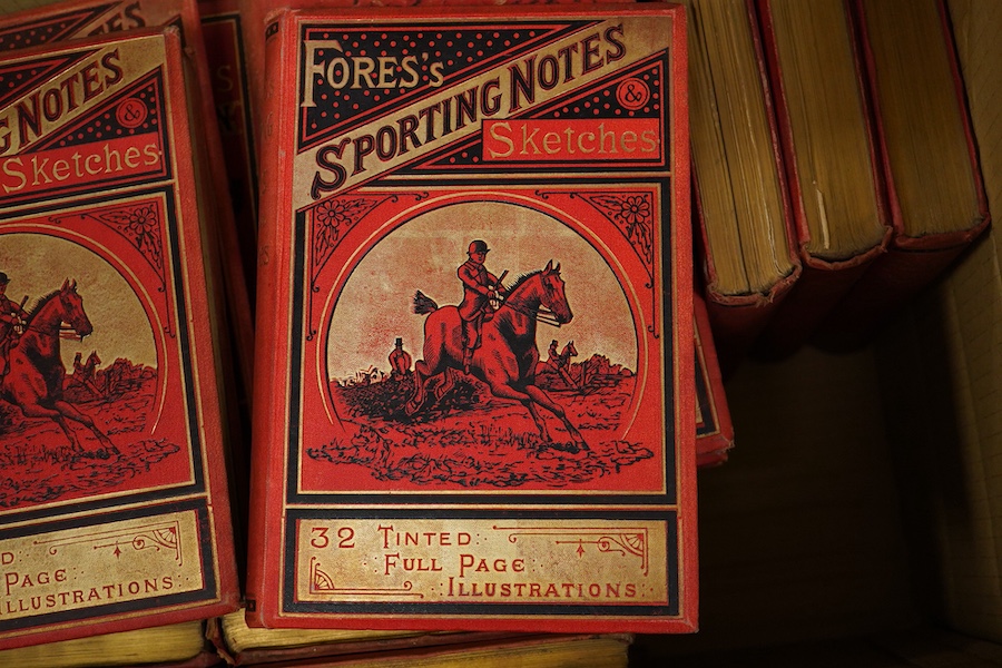 Fores's Sporting Notes & Sketches, vols. 1-24 (lacking vols. 17, 19 and 20). many tinted plates and other illus.; original cloth, cr.8vo. 1884-1907 (21)